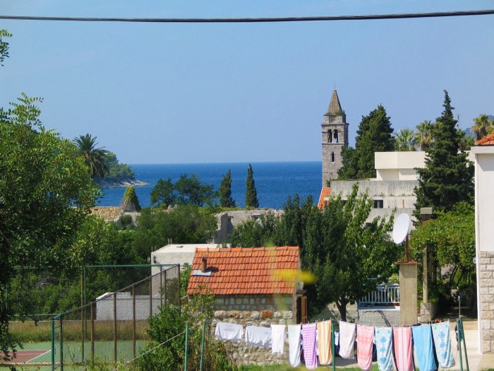 Local people drying clothes on Lopud island